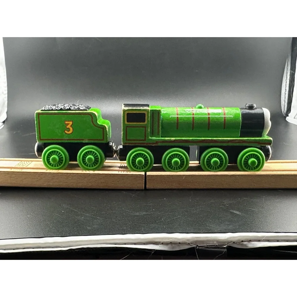 Learning Curve Thomas Henry Wooden Railway Train with Tender‎ Vtg 2003 #3 Green